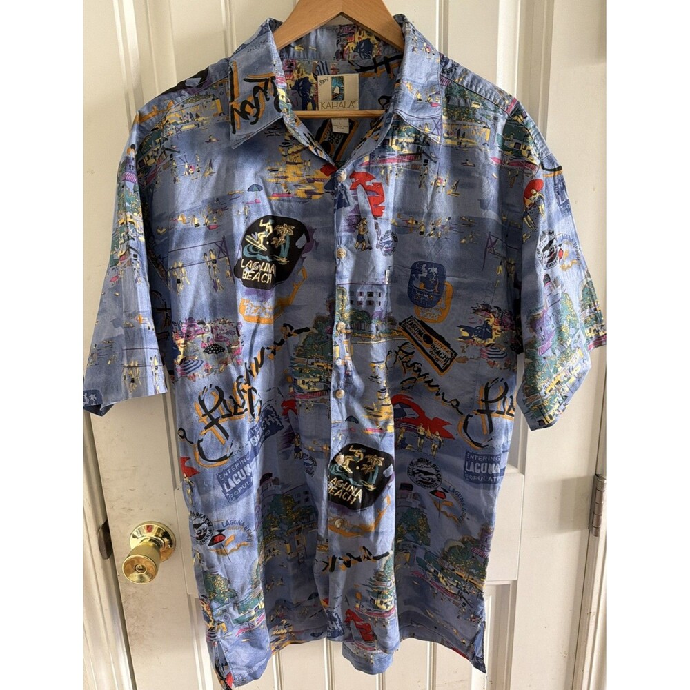 Kahala Laguna Beach Button Up Shirt Hawaiian Tropical Vintage Men's Size Large
